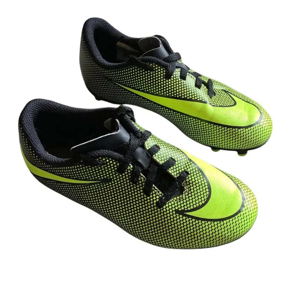 Nike Youth Bravata II FG Soccer Cleats Child‎ 12 Black Neon Yellow Lightweight